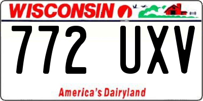 WI license plate 772UXV