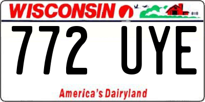 WI license plate 772UYE
