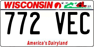 WI license plate 772VEC