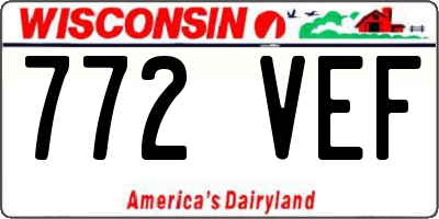 WI license plate 772VEF