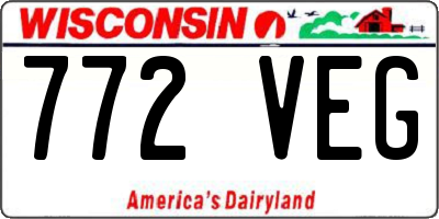 WI license plate 772VEG