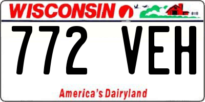WI license plate 772VEH