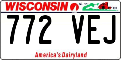 WI license plate 772VEJ