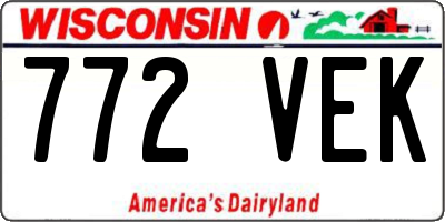 WI license plate 772VEK