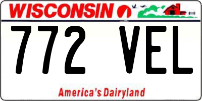 WI license plate 772VEL