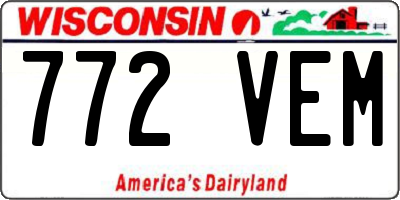WI license plate 772VEM