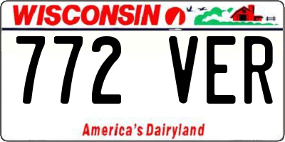WI license plate 772VER