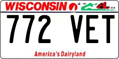 WI license plate 772VET