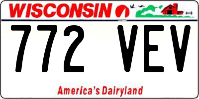 WI license plate 772VEV