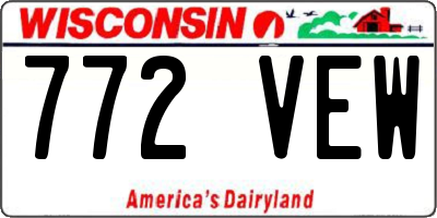 WI license plate 772VEW