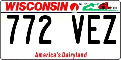 WI license plate 772VEZ