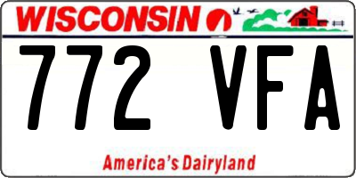 WI license plate 772VFA