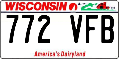 WI license plate 772VFB