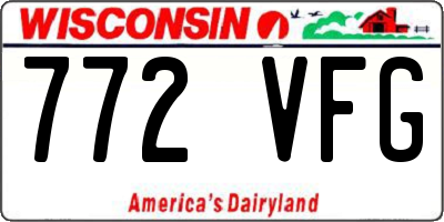 WI license plate 772VFG