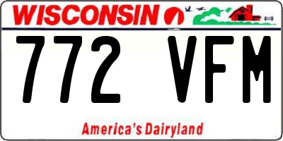 WI license plate 772VFM