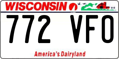 WI license plate 772VFO