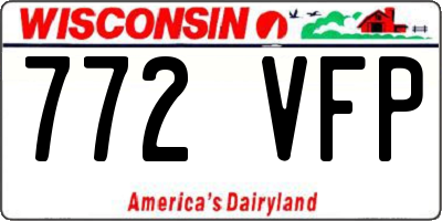 WI license plate 772VFP