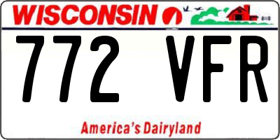 WI license plate 772VFR