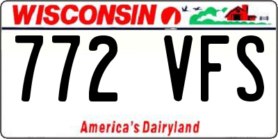 WI license plate 772VFS