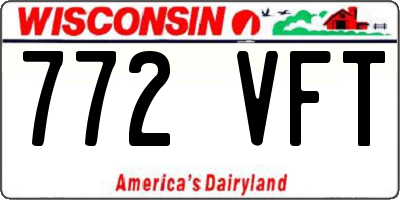 WI license plate 772VFT