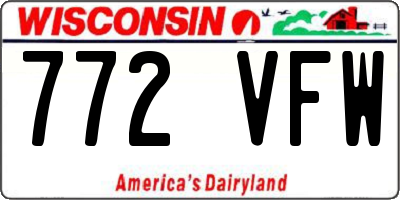 WI license plate 772VFW