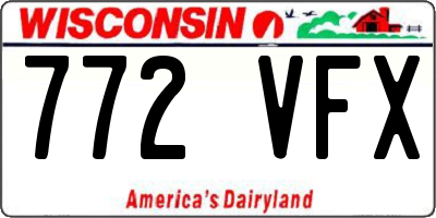 WI license plate 772VFX