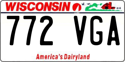 WI license plate 772VGA