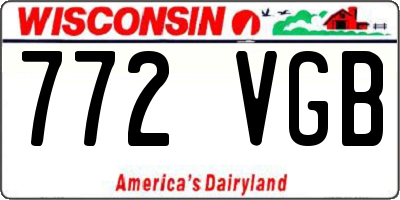 WI license plate 772VGB