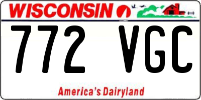 WI license plate 772VGC