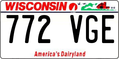 WI license plate 772VGE