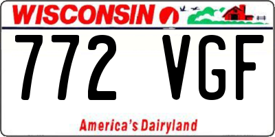 WI license plate 772VGF