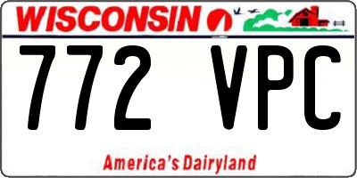 WI license plate 772VPC