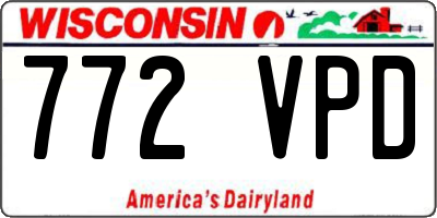 WI license plate 772VPD