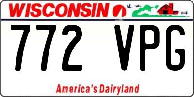 WI license plate 772VPG