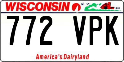 WI license plate 772VPK
