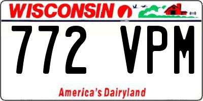 WI license plate 772VPM