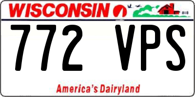 WI license plate 772VPS