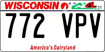 WI license plate 772VPV