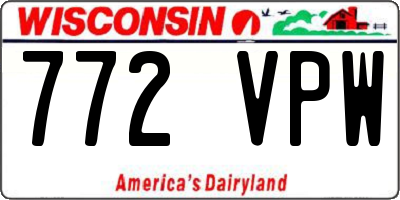 WI license plate 772VPW