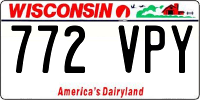 WI license plate 772VPY