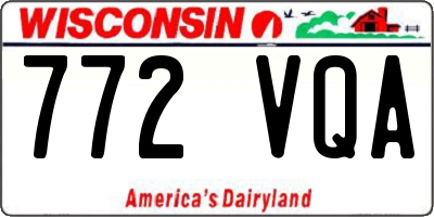 WI license plate 772VQA