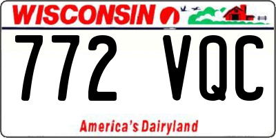 WI license plate 772VQC