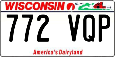WI license plate 772VQP
