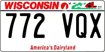 WI license plate 772VQX