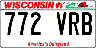 WI license plate 772VRB