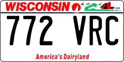 WI license plate 772VRC