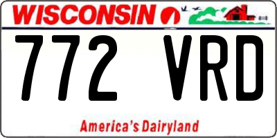 WI license plate 772VRD
