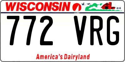 WI license plate 772VRG