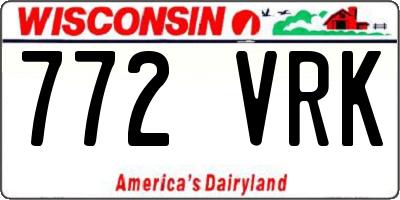 WI license plate 772VRK