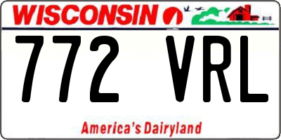 WI license plate 772VRL